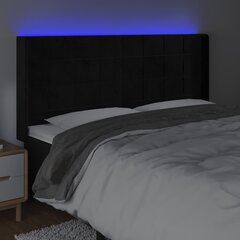 Изголовье со светодиодом, черное, 183x16x118/128 см цена и информация | Кровати | pigu.lt