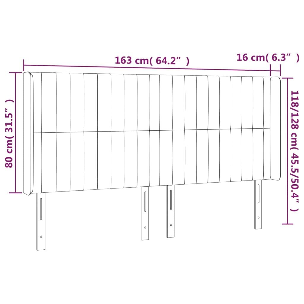 Galvūgalis su led, juodas, 163x16x118/128cm kaina ir informacija | Lovos | pigu.lt