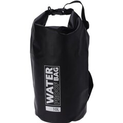 Neperšlampamas krepšys/kuprinė 10l, juoda kaina ir informacija | Vandeniui atsparūs maišai, apsiaustai nuo lietaus | pigu.lt