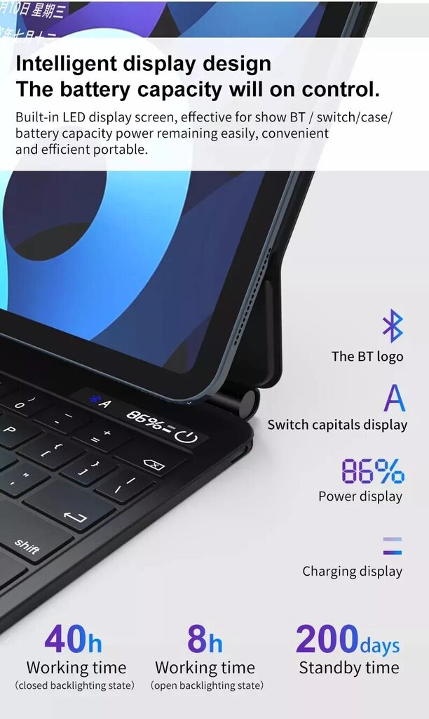 Klaviatūra skirta 11" iPad цена и информация | Planšečių, el. skaityklių priedai | pigu.lt