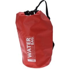 Neperšlampamas krepšys/kuprinė 10l, raudona kaina ir informacija | Vandeniui atsparūs maišai, apsiaustai nuo lietaus | pigu.lt