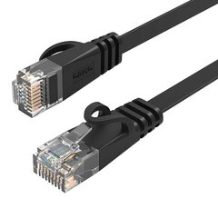 Orico RJ45 Cat.6 plokščias tinklo kabelis 1 m (juodas) kaina ir informacija | Kabeliai ir laidai | pigu.lt