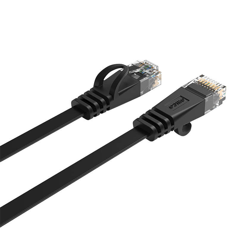 Plokščias Interneto kabelis Orico, RJ45, Cat.6, 5m juodas kaina ir informacija | Kabeliai ir laidai | pigu.lt