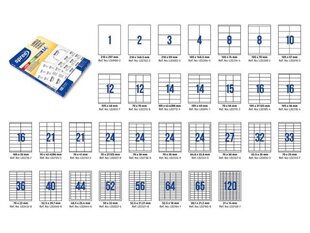 Самоклеящиеся этикетки прямоугольные, 100 л., А4 100l 2000LS SPREE цена и информация | Канцелярские товары | pigu.lt