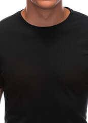 Vyriški marškinėliai medvilnė Edoti S1683 juoda kaina ir informacija | Vyriški marškinėliai | pigu.lt