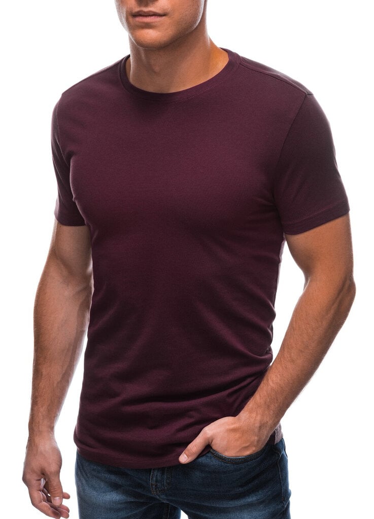 Vyriški marškinėliai Edoti medvilnė S1683 bordo spalvos цена и информация | Vyriški marškinėliai | pigu.lt