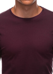 Vyriški marškinėliai Edoti medvilnė S1683 bordo spalvos kaina ir informacija | Vyriški marškinėliai | pigu.lt
