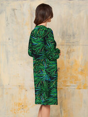 Велюровое платье прямого кроя "Neda Green - Black - Blue Floral Print Velour" Lega цена и информация | Платья | pigu.lt
