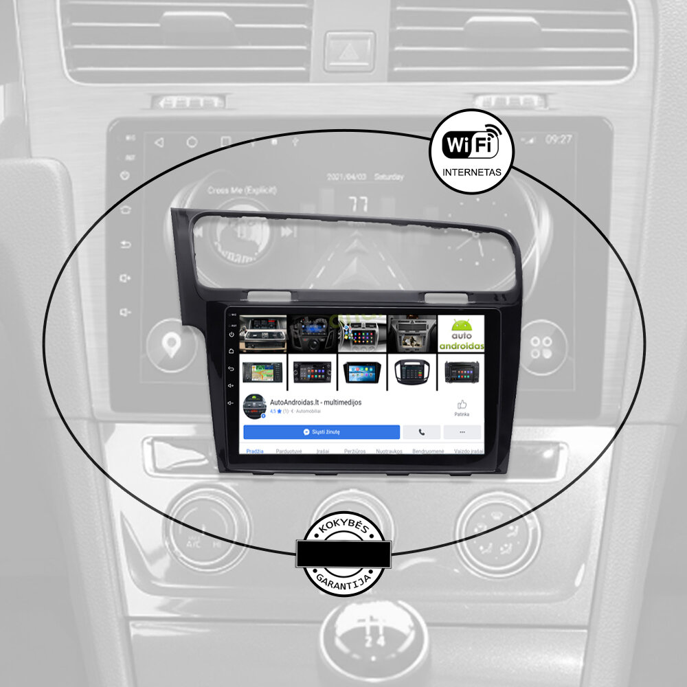 Volkswagen Golf 7 2011-21 Android цена и информация | Automagnetolos, multimedija | pigu.lt