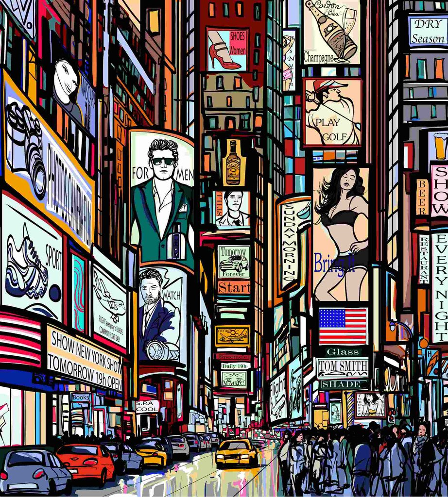 Fototapetai - Times Square, 225x250 cm kaina ir informacija | Fototapetai | pigu.lt