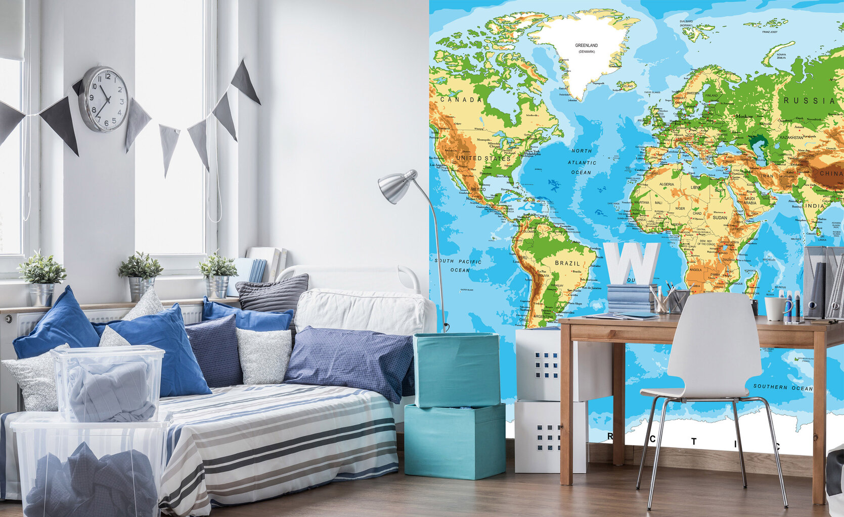 Fototapetai - Pasaulio žemėlapis, 225x250 cm kaina ir informacija | Fototapetai | pigu.lt