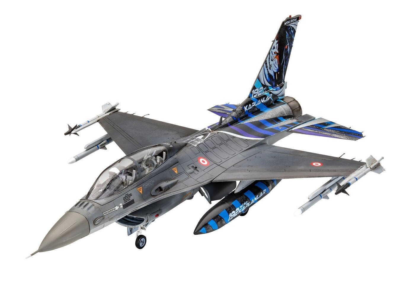 Klijuojamas modelis Revell F-16D Tigermeet, pilkas kaina ir informacija | Klijuojami modeliai | pigu.lt