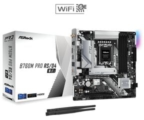 ASRock B760M Pro RS/D4 WIFI, Micro ATX, LGA1700, DDR4 kaina ir informacija | Pagrindinės plokštės | pigu.lt