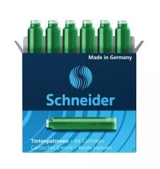 Капсулы с чернилами Schneider, 6 шт., короткие, зеленые  цена и информация | Письменные принадлежности | pigu.lt