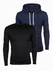 Džemperių rinkinys vyrams Ombre Clothing 120843-6, mėlynas/juodas kaina ir informacija | Džemperiai vyrams | pigu.lt