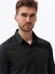 Marškiniai vyrams Ombre Clothing 120768-7, juodi kaina ir informacija | Vyriški marškiniai | pigu.lt