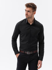 Marškiniai vyrams Ombre Clothing 120768-7, juodi kaina ir informacija | Vyriški marškiniai | pigu.lt