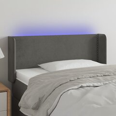 Galvūgalis su led, tamsiai pilkas, 93x16x78/88cm kaina ir informacija | Lovos | pigu.lt