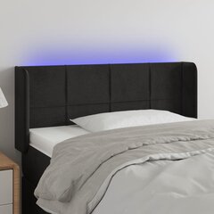 Изголовье со светодиодом, черное, 93x16x78/88 см цена и информация | Кровати | pigu.lt