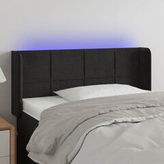 Galvūgalis su led, juodas, 93x16x78/88cm kaina ir informacija | Lovos | pigu.lt