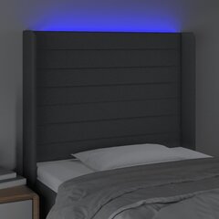 Изголовье со светодиодом, 83x16x118/128 см, серое цена и информация | Кровати | pigu.lt