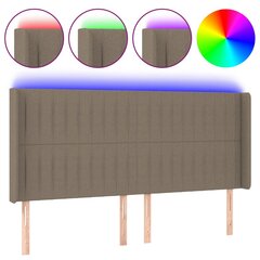 Galvūgalis su LED, Audinys, 163x16x118/128cm, taupe spalva цена и информация | Кровати | pigu.lt