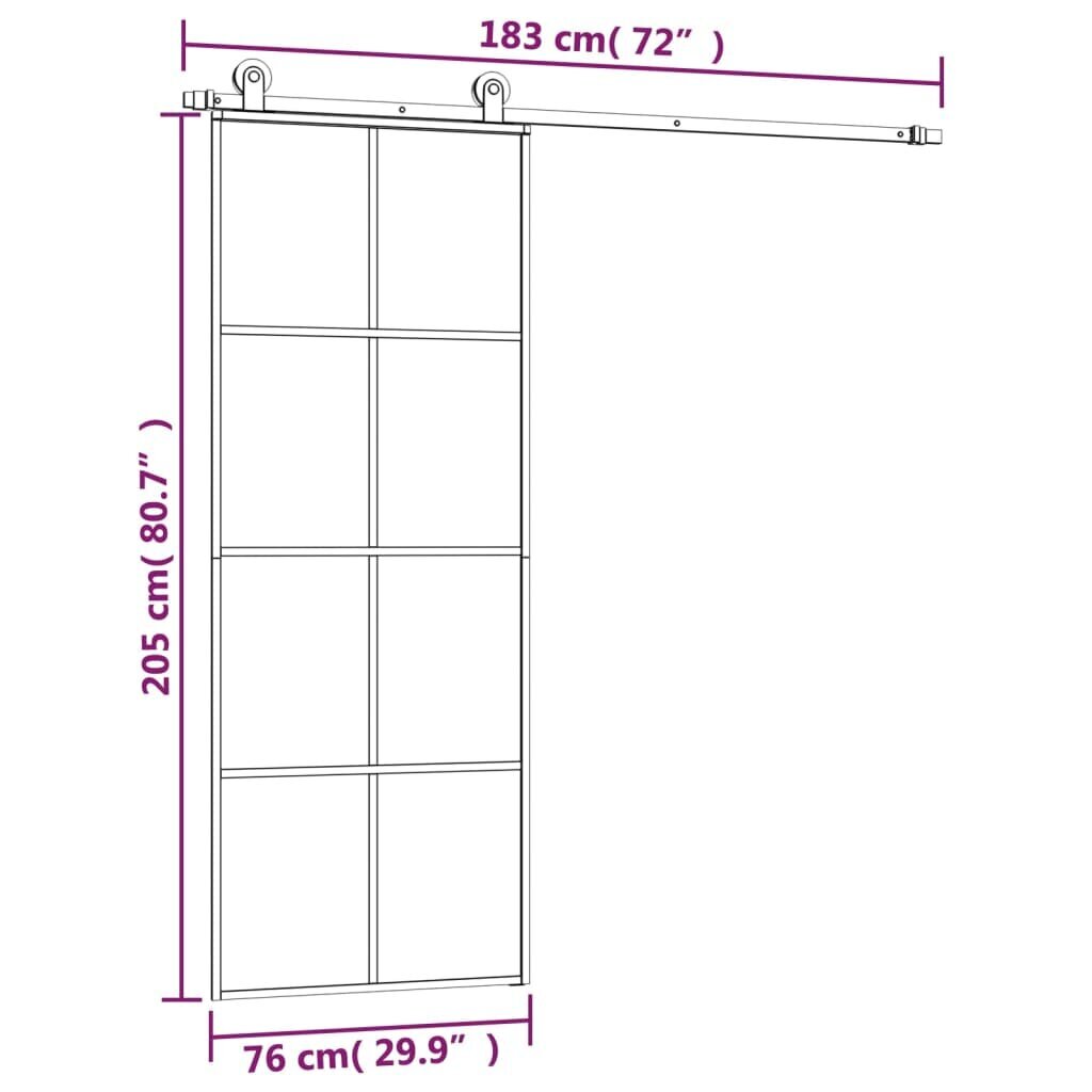 Stumdomos durys su įrangos rinkiniu vidaXL, 76x205 cm. kaina ir informacija | Vidaus durys | pigu.lt