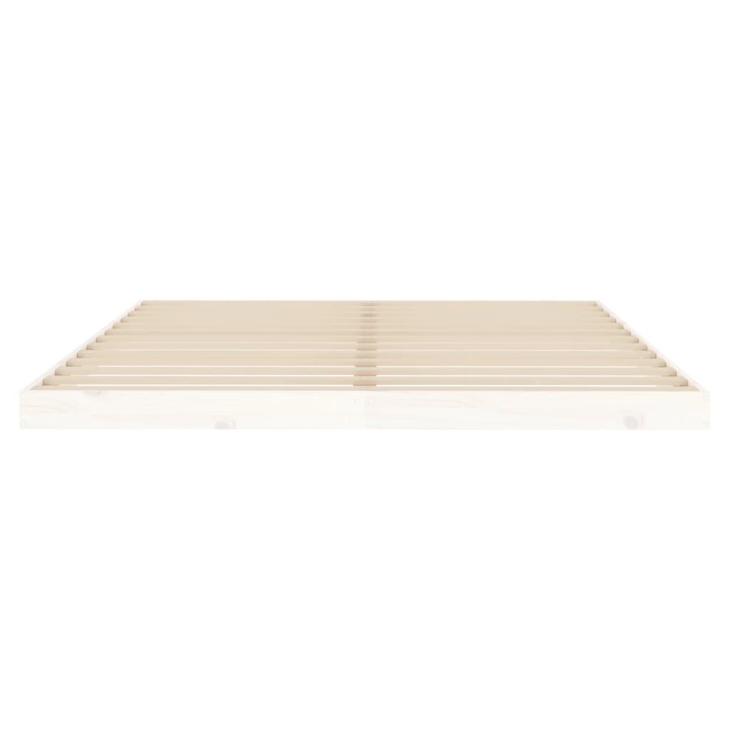 vidaXL Lovos rėmas, baltas, 160x200 cm, pušies medienos masyvas kaina ir informacija | Lovos | pigu.lt