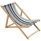 Medinė paplūdimio kėdė, mėlyna/juoda kaina ir informacija | Lauko kėdės, foteliai, pufai | pigu.lt