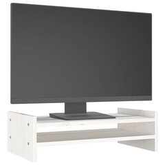 Monitoriaus stovas vidaXL, Pušies medienos masyvas, 50x27x15cm, balta цена и информация | Кронштейны для монитора | pigu.lt