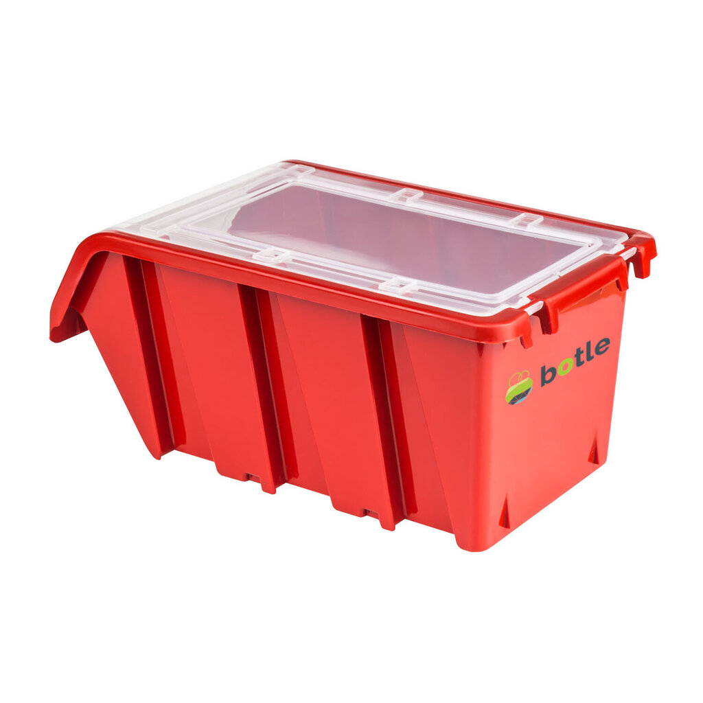 Plastikinė dėžutė Botle su dangteliu 100x155x70 mm, raudona цена и информация | Įrankių dėžės, laikikliai | pigu.lt