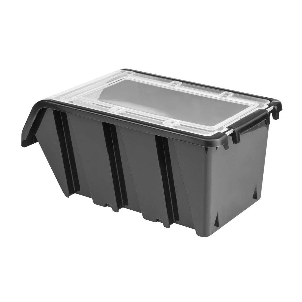 Plastikinė dėžutė Botle su dangteliu 120x200x90 mm, juoda цена и информация | Įrankių dėžės, laikikliai | pigu.lt