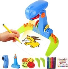 Детский проектор для рисования с 32 мультяшными рисунками и 12 цветными кистями цена и информация | Развивающие игрушки | pigu.lt
