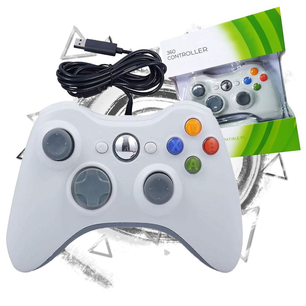 Baltas spalvos laidinis Xbox 360 valdiklis цена и информация | Žaidimų konsolės | pigu.lt