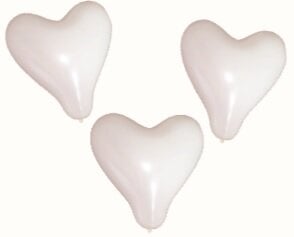Шары сердечки белые CR14/50, 50 шт. цена и информация | Шарики | pigu.lt