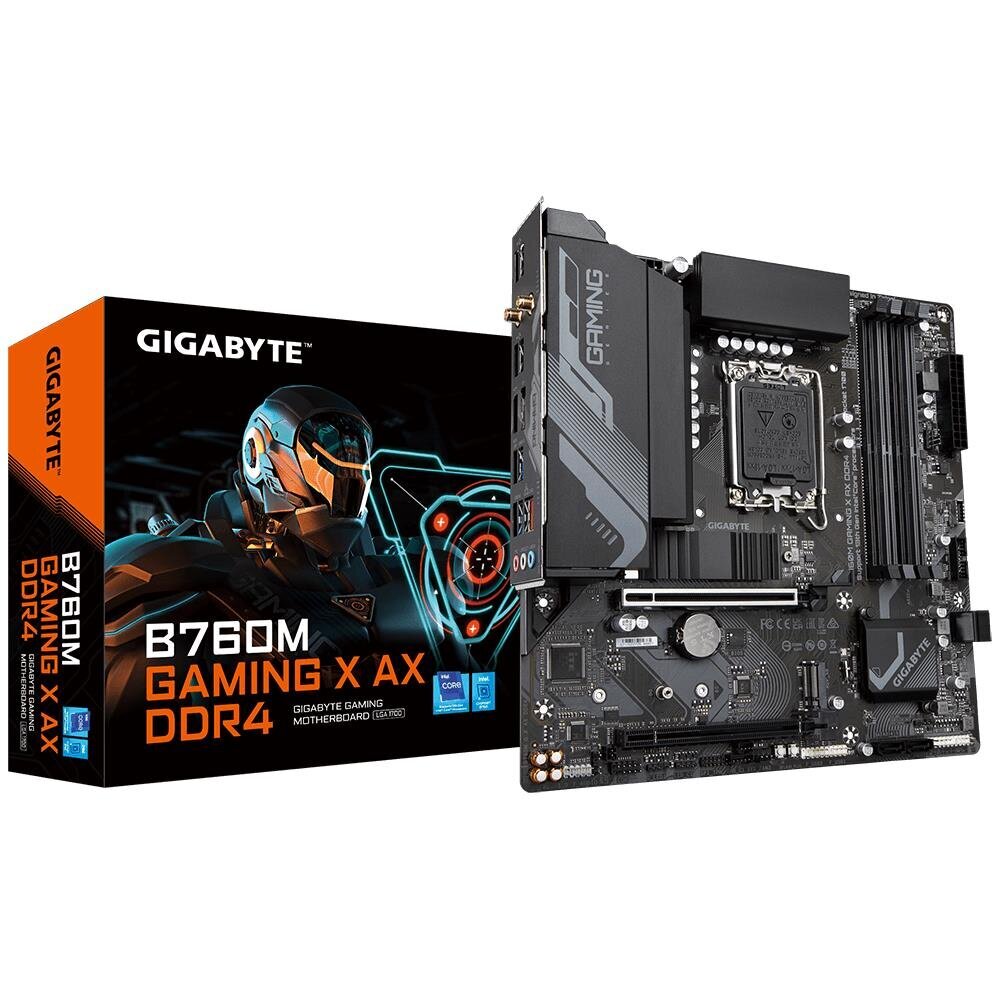 Gigabyte B760M GAMING X AX DDR4 (rev. 1.0), Micro ATX, LGA1700 цена и информация | Pagrindinės plokštės | pigu.lt