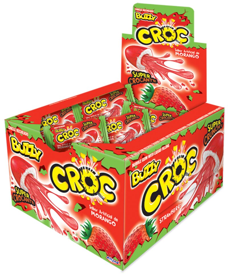 Krantomoji guma Buzzy Croc Mix Strawberry, 40vnt цена и информация | Saldumynai | pigu.lt