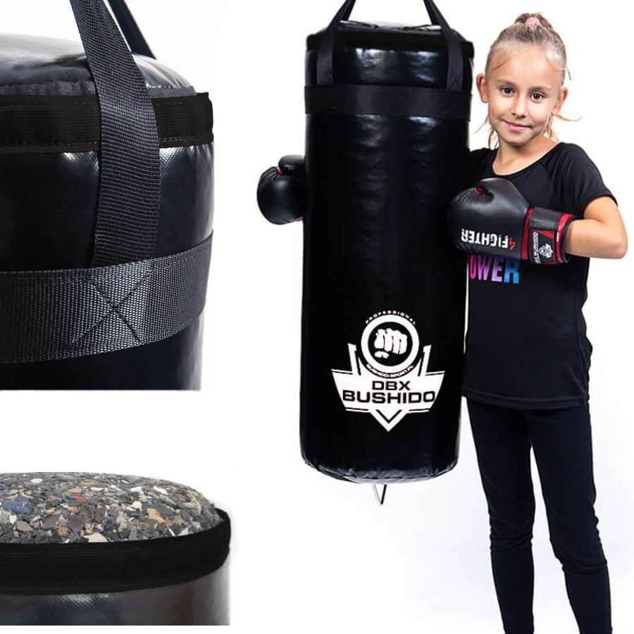 Užpildytas bokso maišas vaikams, 80cm, 15kg Black цена и информация | Kovos menai | pigu.lt