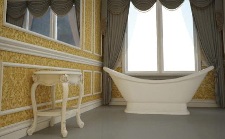 Laisvai pastatoma vonia su pagrindu Retro Mila, 197 x 81 cm, aukso-baltos spalvos kaina ir informacija | Vonios | pigu.lt
