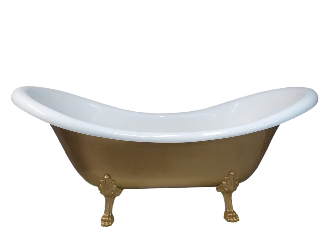 Laisvai pastatoma vonia 170 cm, kompozitinė, retro aukso spalvos kaina ir informacija | Vonios | pigu.lt