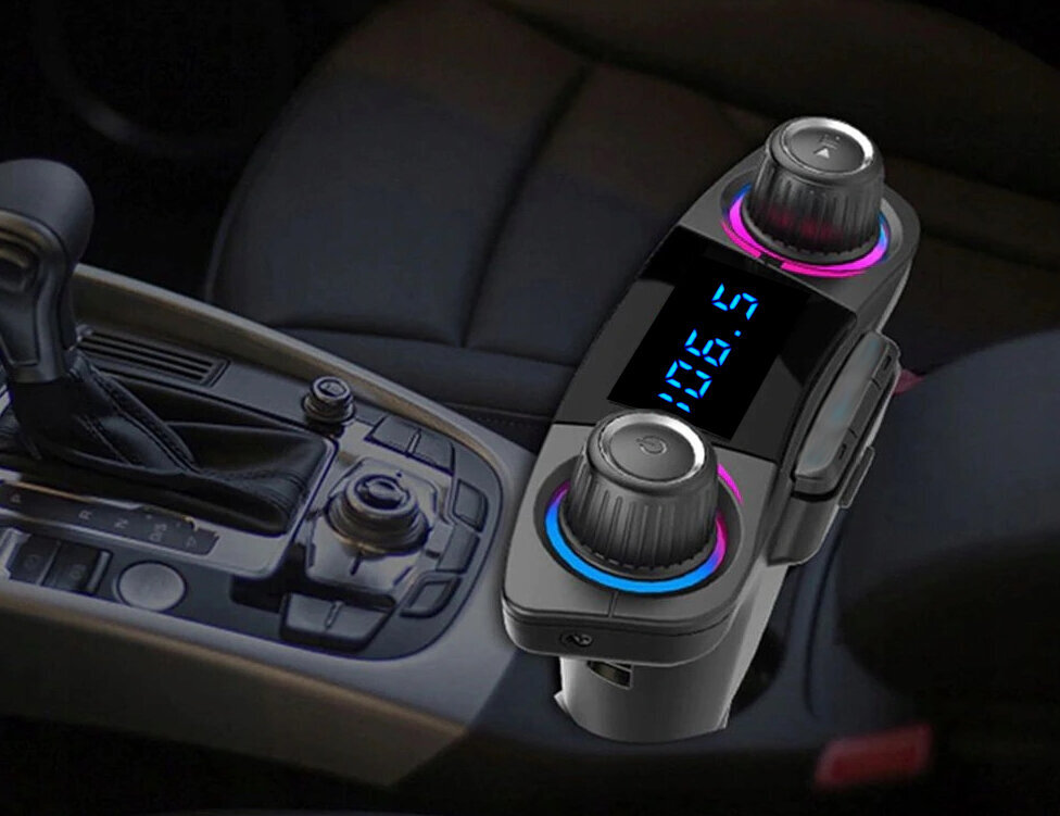Automobilinis siųstuvas 12/24V Bluetooth laisvų rankų automobilinis įkroviklis kaina ir informacija | Automobiliniai stiprintuvai | pigu.lt