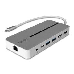 Lindy DST-Mx Duo USB-C 43360 цена и информация | Адаптеры, USB-разветвители | pigu.lt