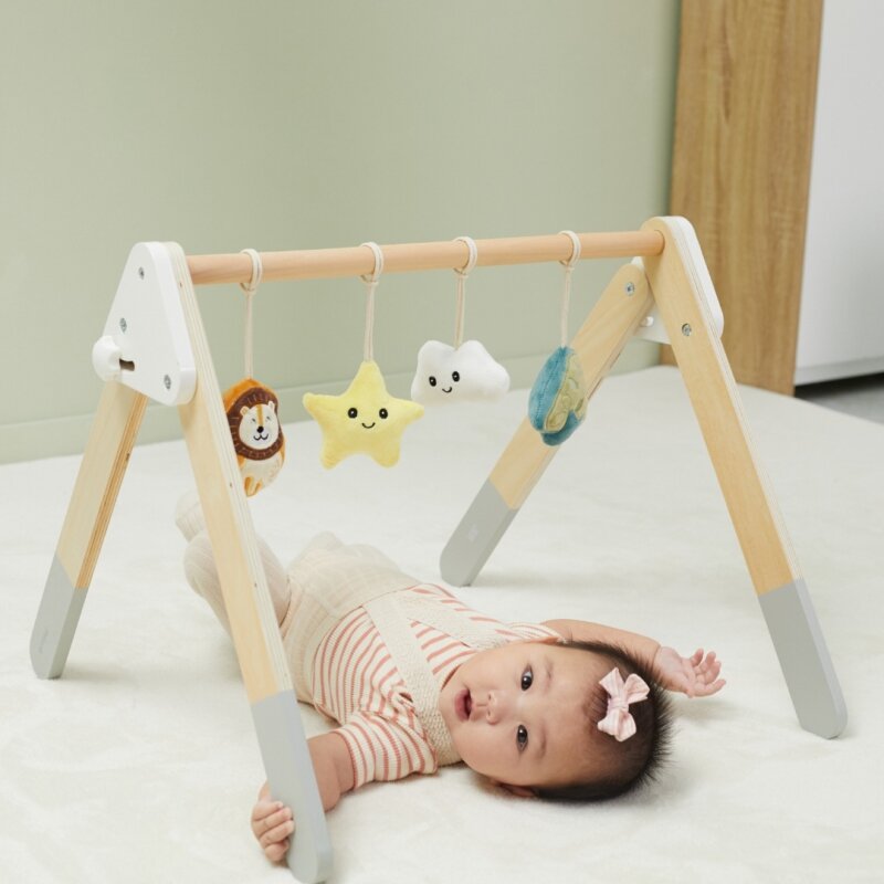 Medinis stovas su kabančiais žaislais kūdikiams, Viga kaina ir informacija | Žaislai kūdikiams | pigu.lt