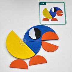 Medinė Montessori dėlionė 55 detalės, Woopie kaina ir informacija | Lavinamieji žaislai | pigu.lt