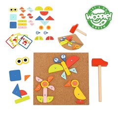 Деревянная настольная игра «Прибивание деталей на доску», Woopie цена и информация | Развивающие игрушки | pigu.lt
