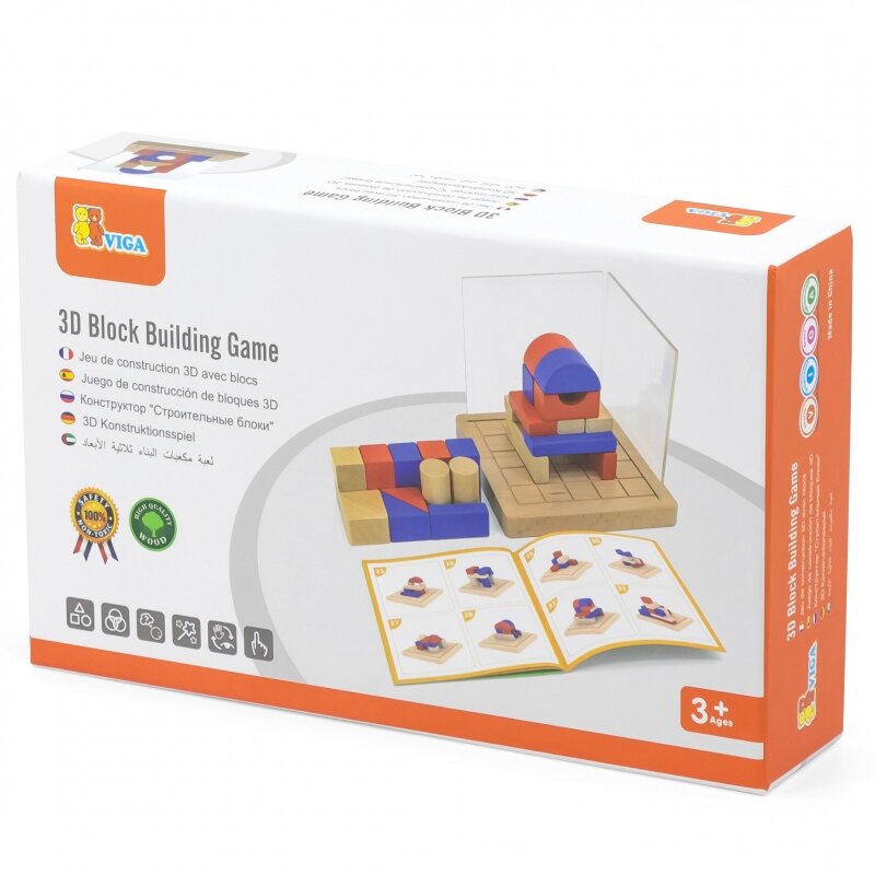 Medinės Montesori 3D kaladėlės vaikams, Viga kaina ir informacija | Lavinamieji žaislai | pigu.lt