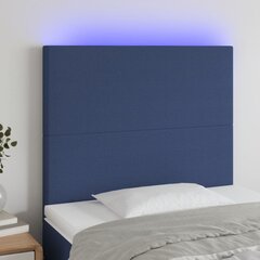 Galvūgalis su led, mėlynos spalvos, 80x5x118/128cm, audinys kaina ir informacija | Lovos | pigu.lt