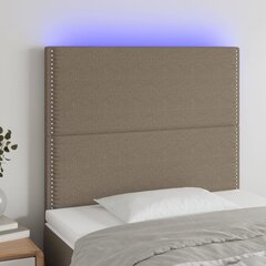 Galvūgalis su LED, Audinys, 80x5x118/128cm, taupe spalva kaina ir informacija | Lovos | pigu.lt