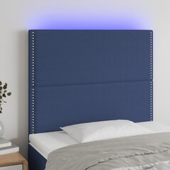 Galvūgalis su led, mėlynos spalvos, 90x5x118/128cm, audinys цена и информация | Кровати | pigu.lt