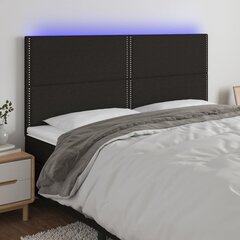 Изголовье со светодиодом, черное, 180x5x118/128 см цена и информация | Кровати | pigu.lt